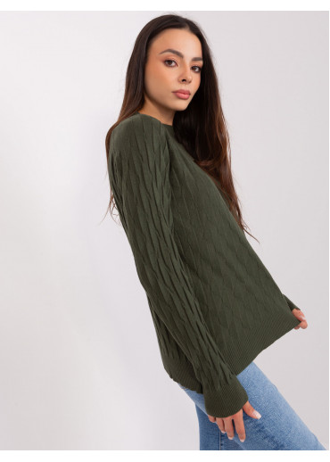 Khaki zelený pulóver