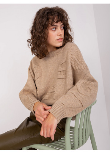 Béžovo hnedý oversize sveter