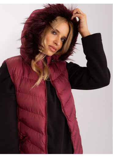 Bordovo červená prešívaná vesta