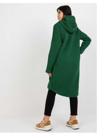 Tmavozelená predĺžená mikina