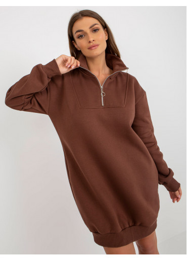 Hnedá predĺžená mikina
