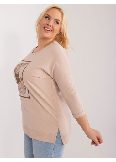 Béžovo hnedé tričko s potlačou