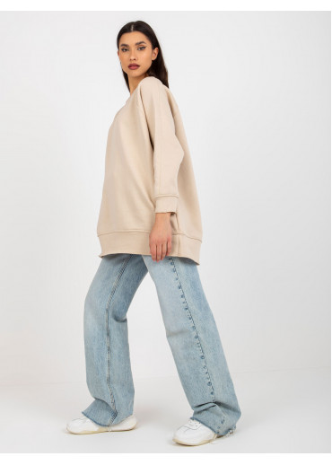 Béžovo hnedá mikinová tunika