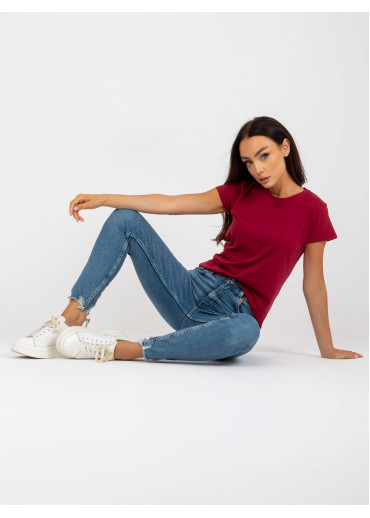 Bordovo červené basic tričko