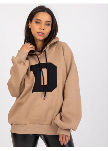 Béžovo hnedá mikina s kapucňou
