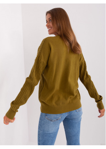 Olivovo zelený pulóver