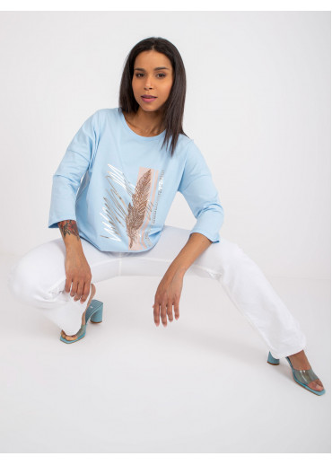 Svetlomodré elegantné tričko