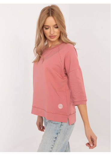 Tmavopúdrovo ružová dámska mikina