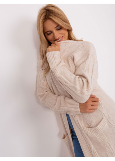 Béžovo hnedý dlhý kardigán