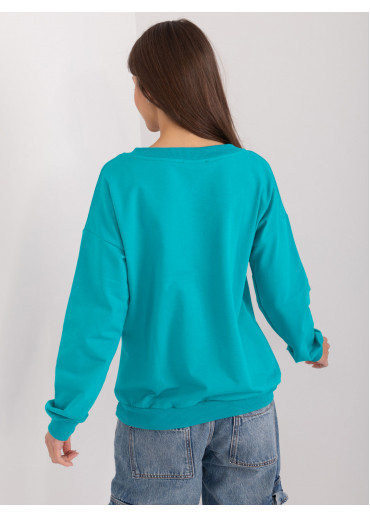 Mätovo zelené dámske tričko s dlhým rukávom