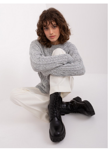 Sivý predĺžený pulóver