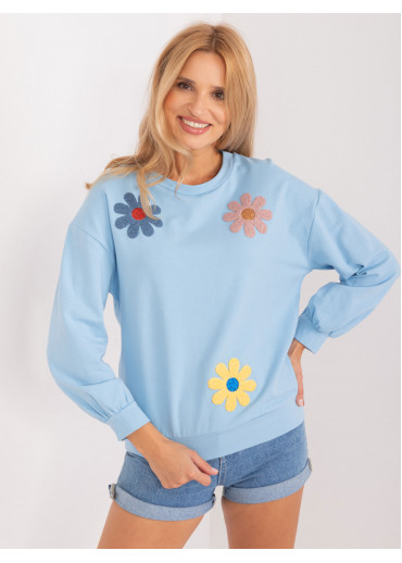 Svetlomodrá kvetovaná mikina