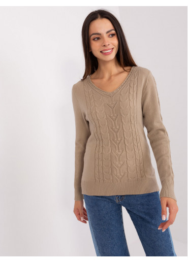 Béžovo hnedý pulóver