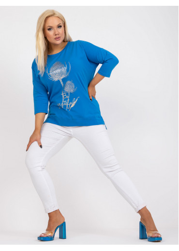 Modré tričko s potlačou