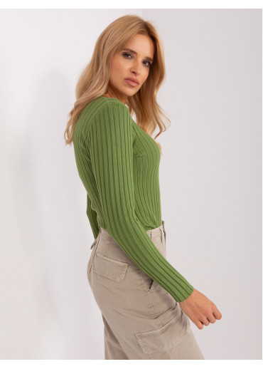 Khaki zelené tričko s dlhým rukávom