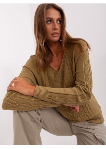 Olivovo zelený pulóver