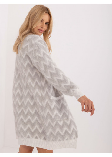 Sivý dámsky dlhý kardigán