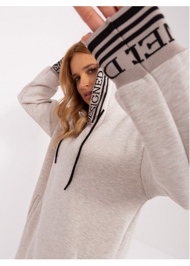 Béžovo hnedá mikinová tunika