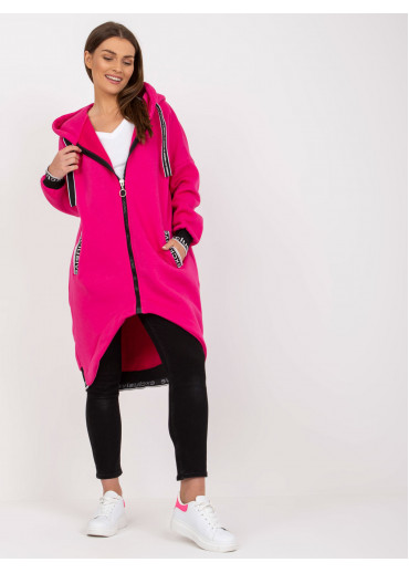 Fuchsiovo ružová asymetrická mikina