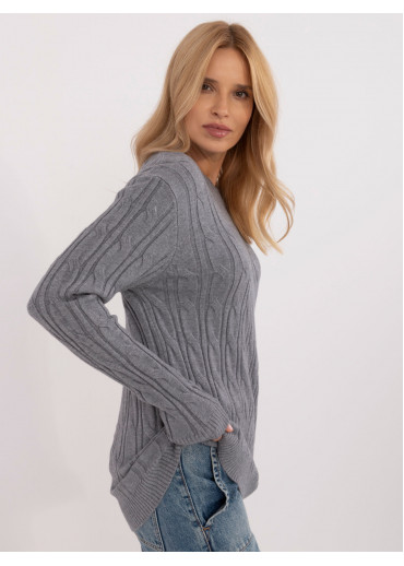 Tmavosivý dámsky predĺžený sveter