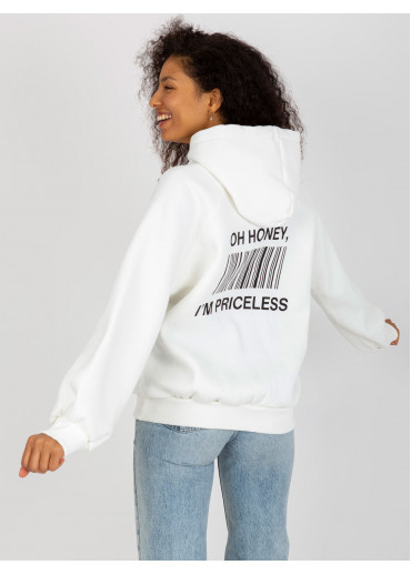 Biela mikina s kapucňou