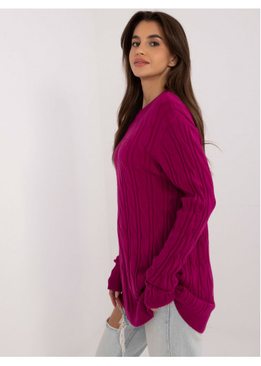 Bordovo červený dámsky predĺžený sveter