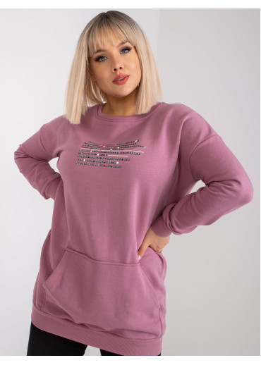 Tmavopúdrovo ružová predĺžená mikina