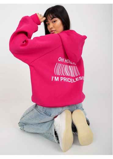 Fuchsiovo ružová mikina s kapucňou