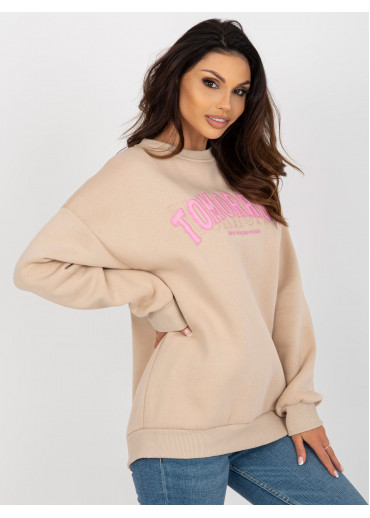 Béžovo hnedá basic mikina