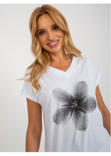 Biele tričko kvet