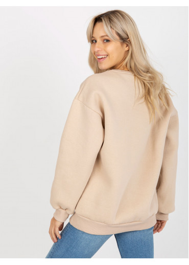 Béžovo hnedá mikina s potlačou