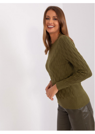 Khaki zelený pulóver