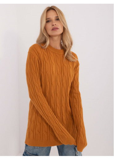 Karamelovo hnedý dámsky predĺžený sveter