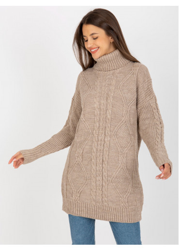 Béžovo hnedý dlhý rolák