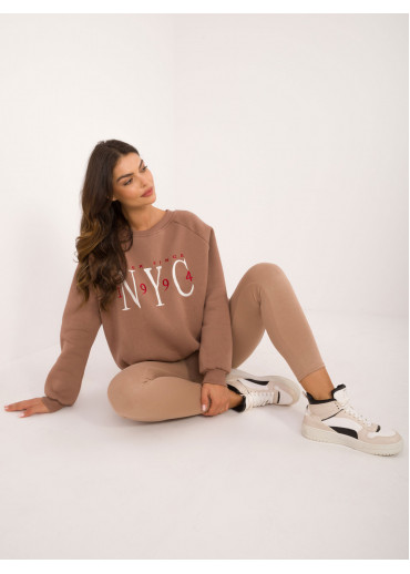 Tmavohnedá dámska oversize mikina