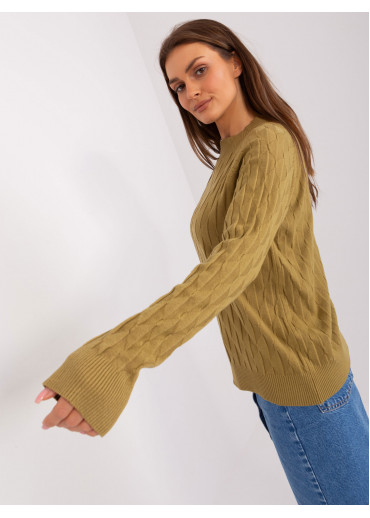 Olivovo zelený pulóver