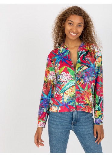 Červená vzorovaná mikina