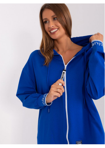 Kobaltovo modrá mikina s kapucňou