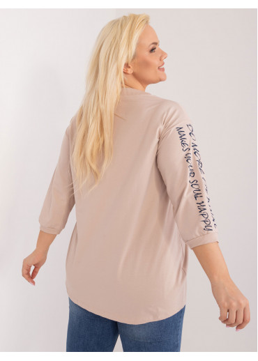 Béžovo hnedé tričko s potlačou