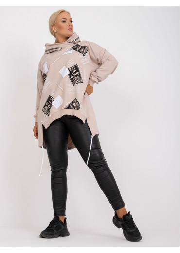 Béžovo hnedá mikina s kapucňou