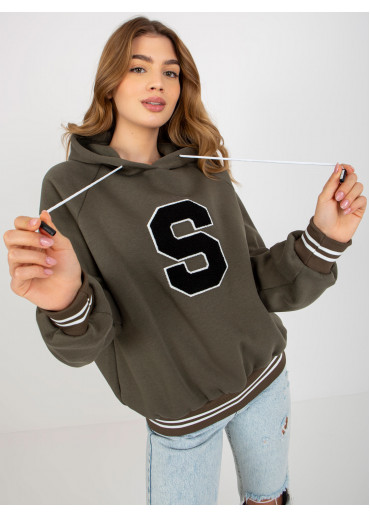 Khaki zelená mikina s kapucňou