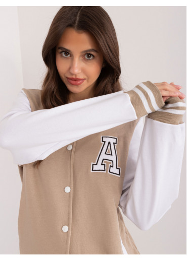 Béžovo hnedá baseballová mikina