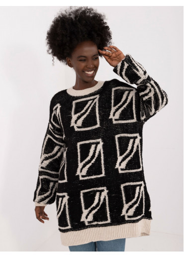 Čierny dámsky oversize sveter