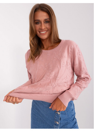 Púdrovo ružový pulóver