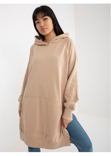 Béžovo hnedá dlhá mikina