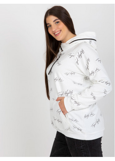 Smotanovo biela mikina s kapucňou