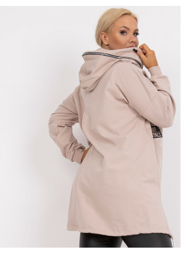 Béžovo hnedá mikina s kapucňou
