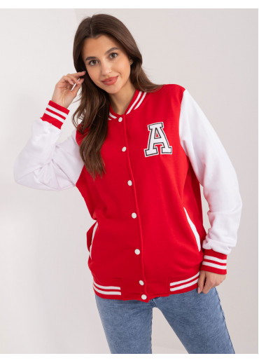 Červená baseballová mikina
