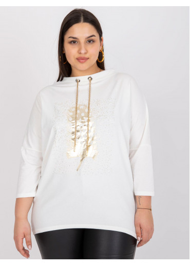 Smotanovo biele tričko s 3/4 rukávom