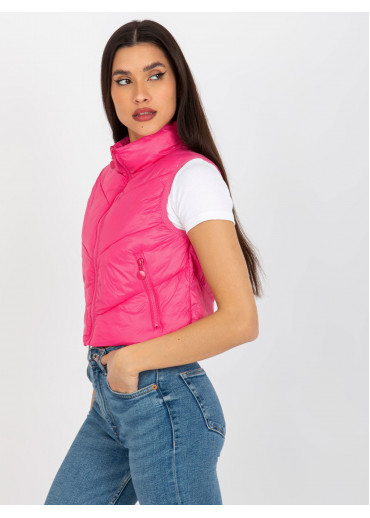 Tmavopúdrovo ružová prešívaná vesta